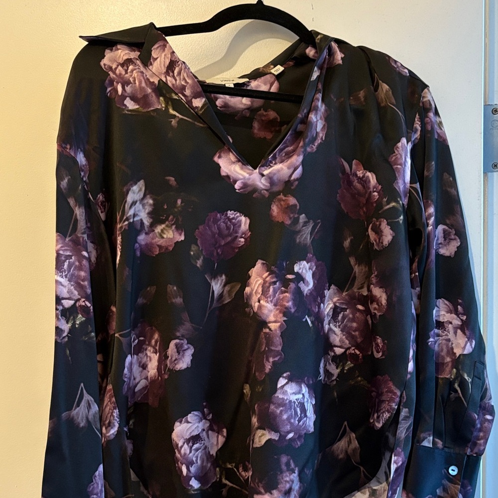 Vince Silk Floral Blouse